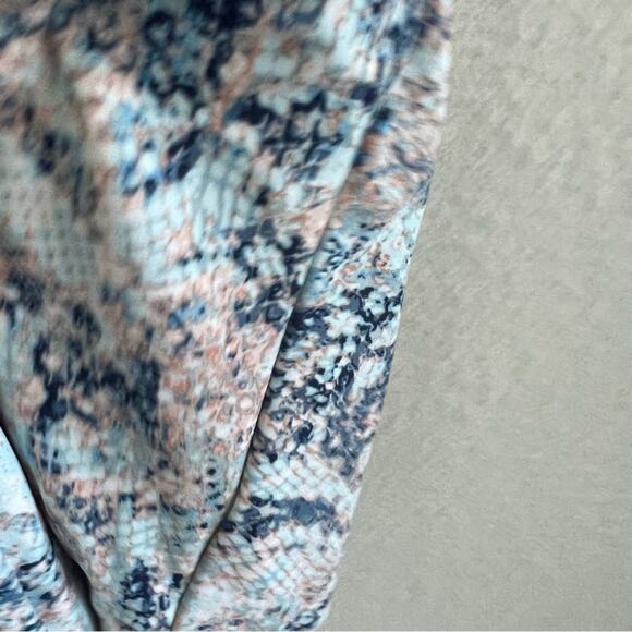 Kona Sol Watercolor Abstract Animal Print Earthy One Piece Strappy Swimsuit L - Picture 7 of 11